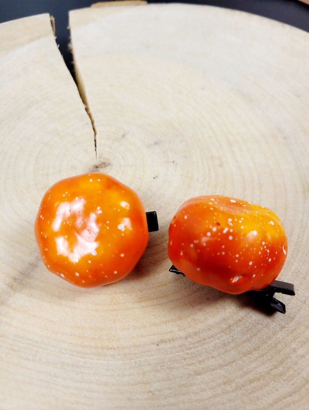Brand New Handmade 3D Pumpkin Hair Clips 1 Pair
